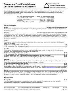 Fee Schedule and Requirements to Operate - Tacoma