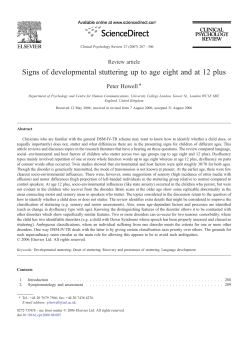 Signs of developmental stuttering up to age eight and at 12 plus
