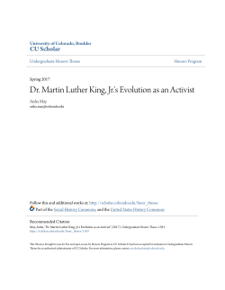 Dr. Martin Luther King, Jr.`s Evolution as an Activist