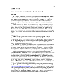 unit 16: protista i and 2: `the algae `