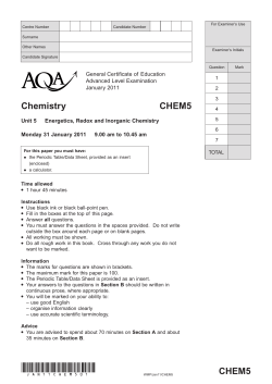 A-level Chemistry Question Paper Unit 05
