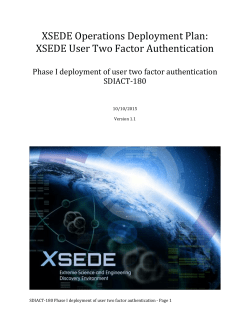 XSEDE User Two Factor Authentication