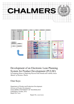 Development of an Electronic Lean Planning System for Product
