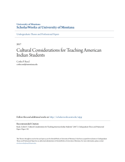 Cultural Considerations for Teaching American Indian Students