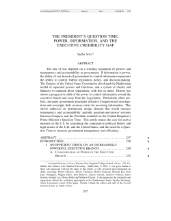 The President`s Question Time: Power, Information, and the