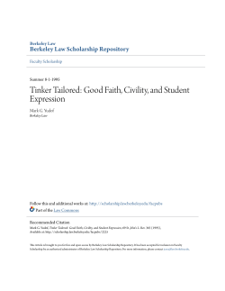 Tinker Tailored: Good Faith, Civility, and Student Expression