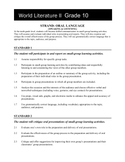 strand: oral language