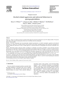 Alcohol-related aggression and antisocial behaviour in sportspeople