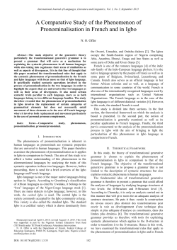 A Comparative Study of the Phenomenon of Pronominalisation