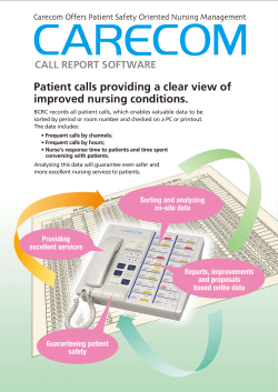 CALL REPORT SOFTWARE Patient calls providing a clear view of