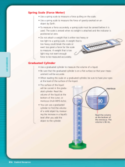 Spring Scale (Force Meter) Graduated Cylinder