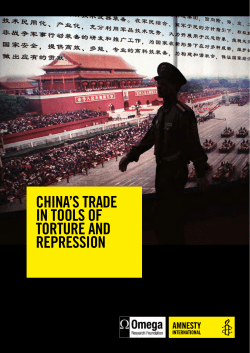 CHINA`S TRADE IN TOOLS OF TORTuRE AND REpRESSION