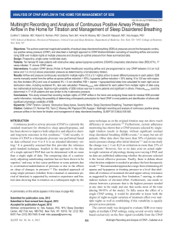 Multinight Recording and Analysis of Continuous Positive Airway