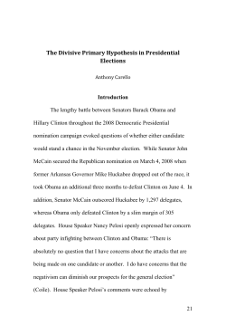 1The Divisive Primary Hypothesis in Presidential Elections