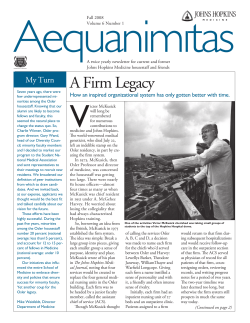 A Firm Legacy - Johns Hopkins Medicine
