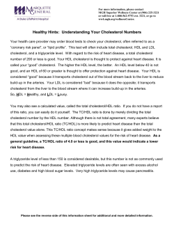 Healthy Hints: Understanding Your Cholesterol Numbers