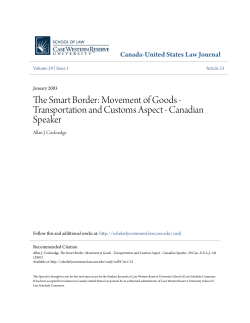 Movement of Goods - Transportation and Customs Aspect
