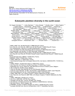 Eukaryotic plankton diversity in the sunlit ocean - Archimer