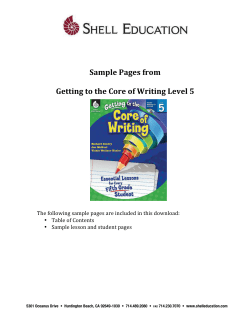 Sample Pages from Getting to the Core of Writing