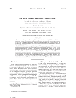 Last Glacial Maximum and Holocene Climate in