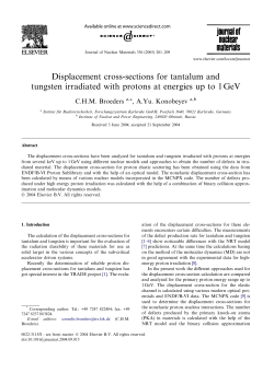 Displacement cross-sections for tantalum and tungsten irradiated