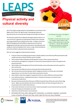 Physical activity and cultural diversity