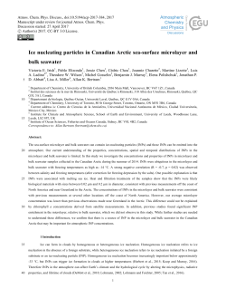 Ice nucleating particles in Canadian Arctic sea