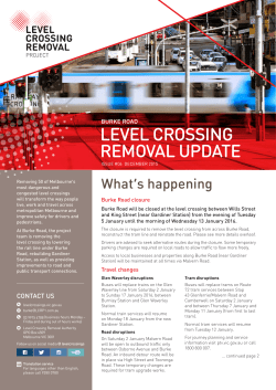 level crossing removal update - Level Crossing Removal Authority