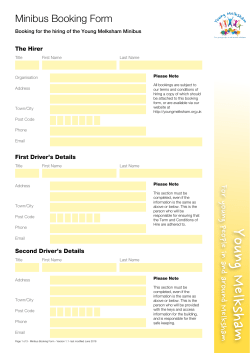 Minibus Booking Form