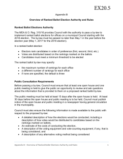 Appendix B - Overview of Ranked Ballot Election Authority and Rules