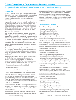OSHA Compliance Guidance for Funeral Homes