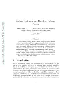 Matrix Factorizations Based on Induced Norms