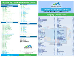 Listings By Channel Number continued