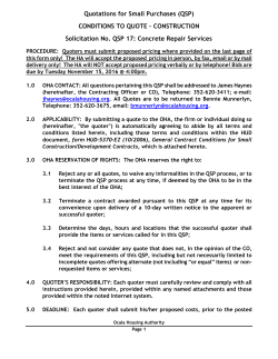 Quotations for Small Purchases (QSP)