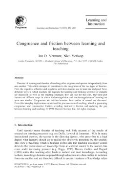 Congruence and friction between learning and teaching