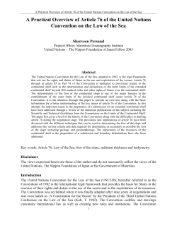 A Practical Overview of Article 76 of the United Nations Convention