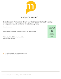 Slavery and the origins of the Yearly Meeting of Progressive Friends