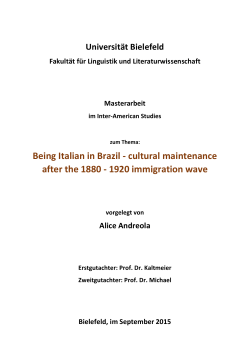 Being Italian in Brazil - cultural maintenance