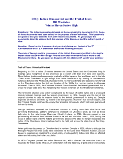 DBQ: Indian Removal Act and the Trail of Tears Bill Woolwine Winter