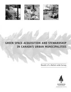 green space acquisition and stewardship in canada`s