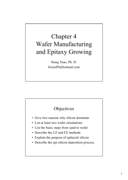 Chapter 4 Wafer Manufacturing and Epitaxy Growing
