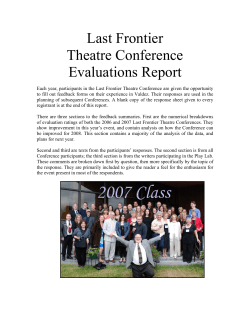 2007 Evaluations Report - Last Frontier Theatre Conference