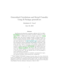 Generalized Correlations and Kernel Causality Using R Package
