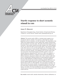 Startle response to short acoustic stimuli in rats