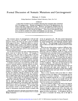 Formal Discussion of: Somatic Mutations and
