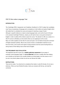 CELTA Course Non-Native Speaker Language Test