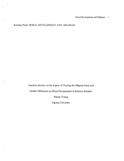 Moral Development and Milgram Running Head: MORAL
