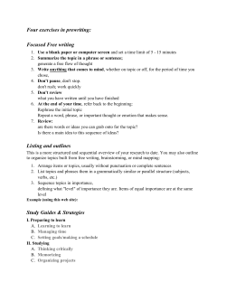 Four exercises in prewriting