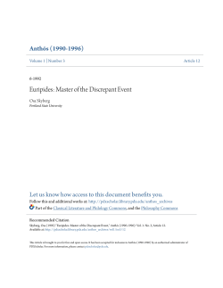 Euripides: Master of the Discrepant Event - PDXScholar