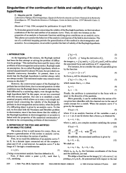 Singularities of the continuation of fields and validity of